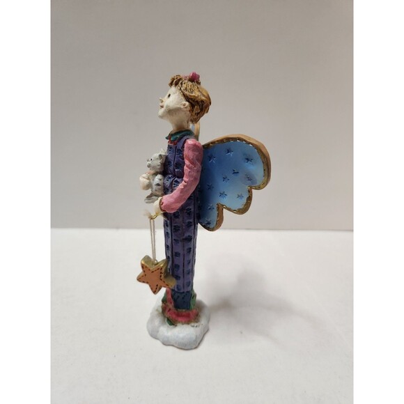 Heavensent Angel Figurine Russ Berrie Item No 13824 Girl Holding Cat And Star - Picture 8 of 14